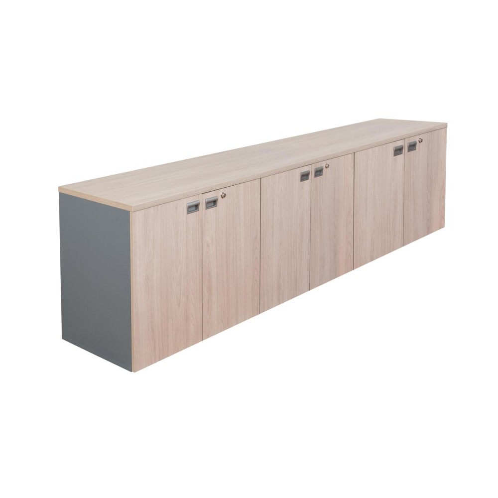 ARMARIO BAJO MADERA GRIS WORK 6 PUERTAS