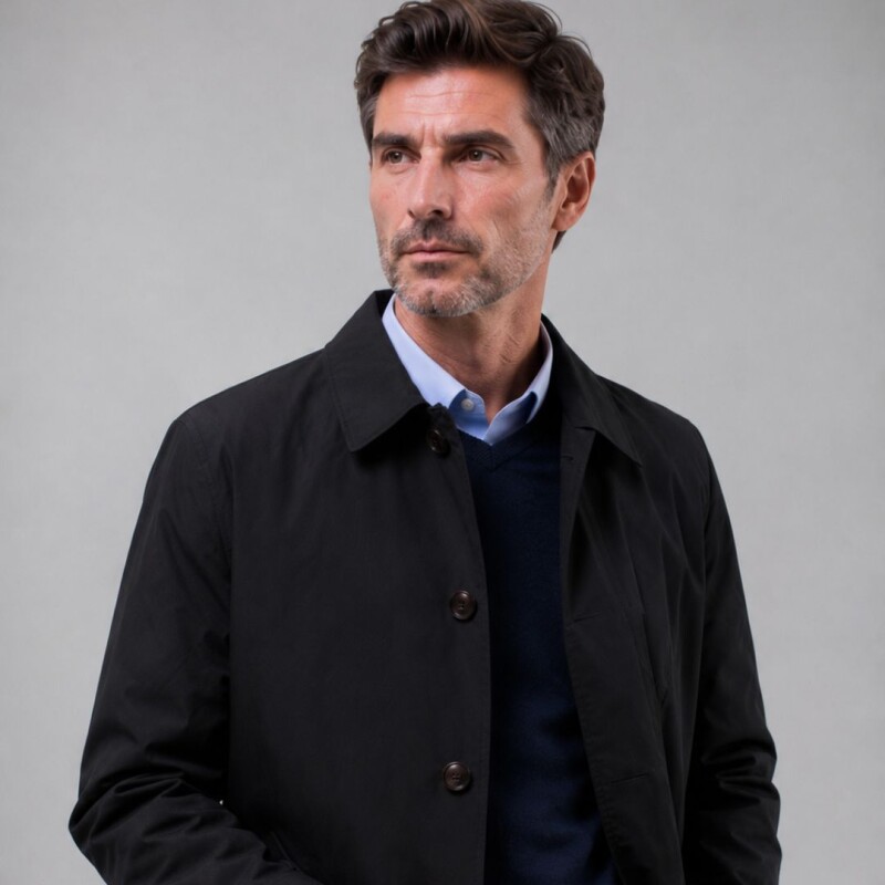 Gabardina impermeable Negro