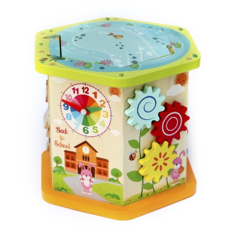 Caja Didáctica Infantil Juego de Actividades 9en1 de Madera Multicolor