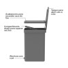 Papelera doble compartimento con pedal 20L Gris