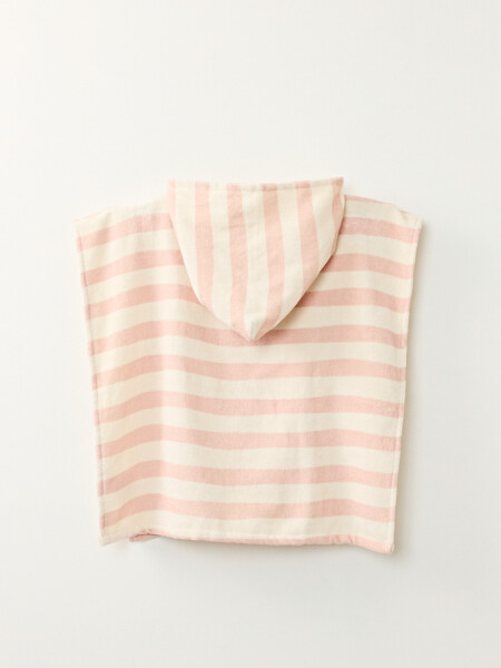 Poncho toalla Rayas Rosa