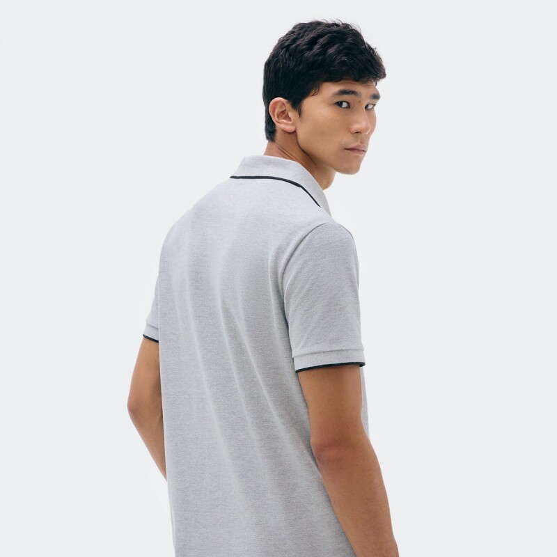 CAMISA POLO MM MASC CINZA CLARO