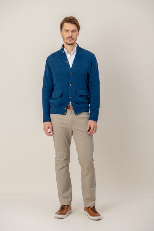 Sweater Buttoned Azul piedra
