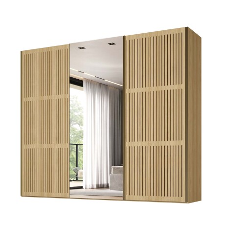 PLACARD NILO 3 PUERTAS MDF NATURAL-BEIGE C/ZAPATERA