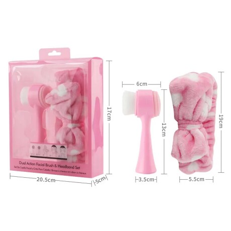Kit limpieza facial 2pzs Vincha para Pelo y Cepillo Facial Violeta