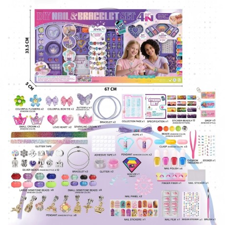 Juego De Uñas Y Pulseras 4 en 1 Juego De Uñas Y Pulseras 4 en 1