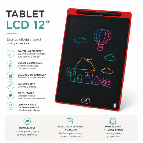 Tablet de 30cm con pantalla LCD para dibujar Rosado