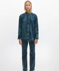 Camisa Noble Denim Washed Green