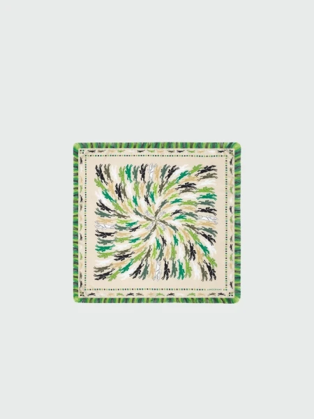 Longchamp -Pañuelo de seda, Longchamp Verde