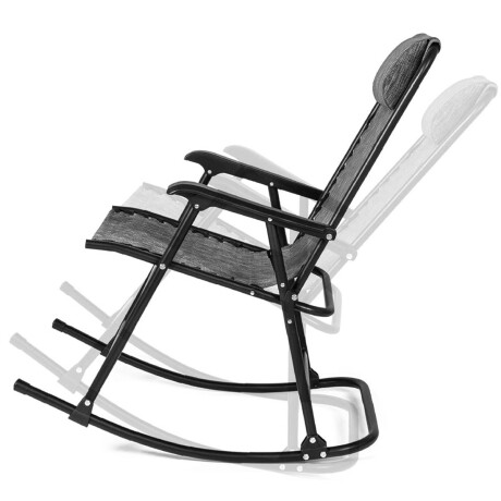 Silla Reposera Mecedora Plegable Con Almohadilla Gris