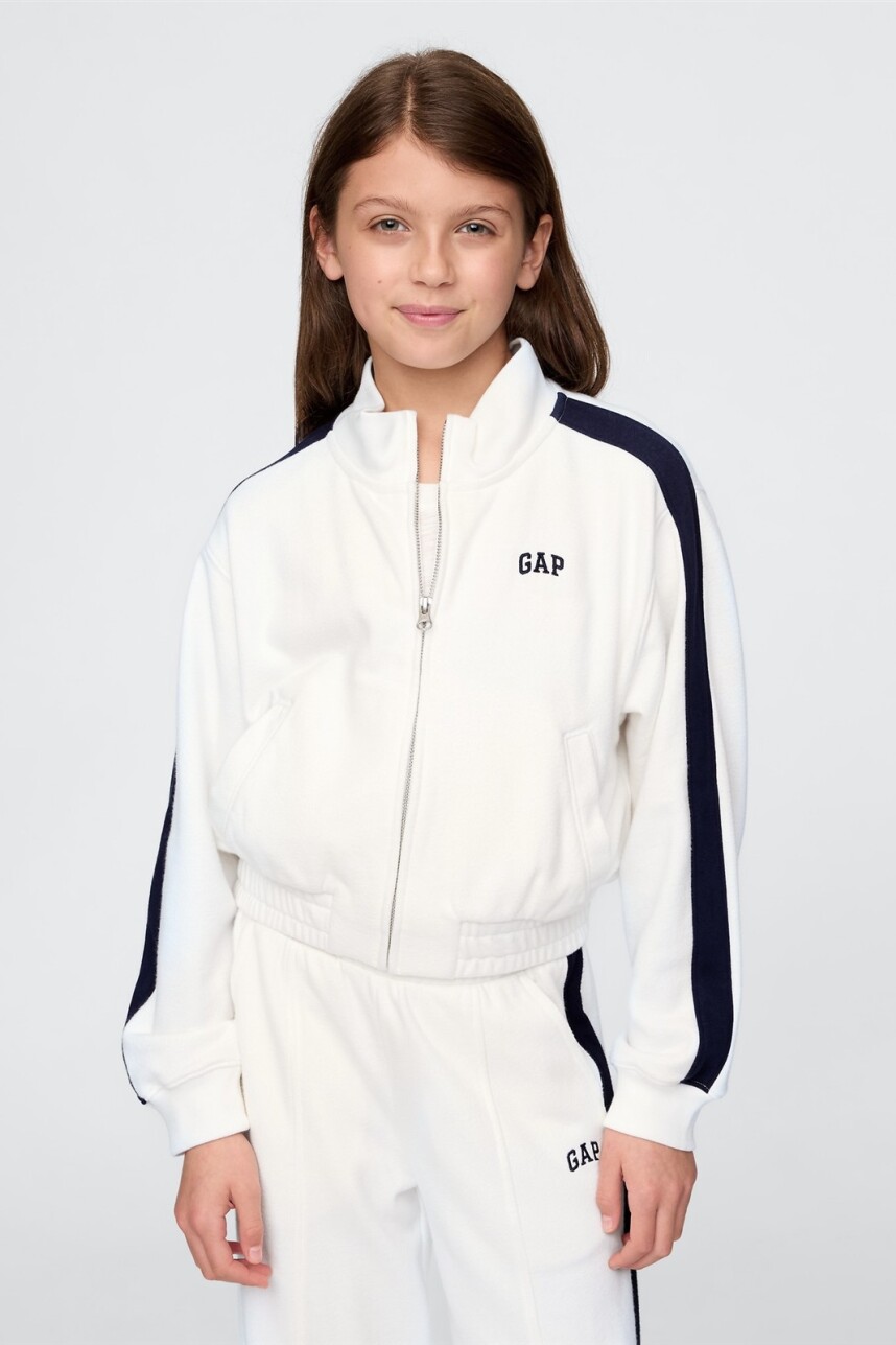 Campera Deportiva Sin Felpa Logo Gap Niña New Off White