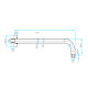GRIFERIA BRAZO DE DUCHA REDONDO BRILLO CROMO 30 CM BAÑO CROMO