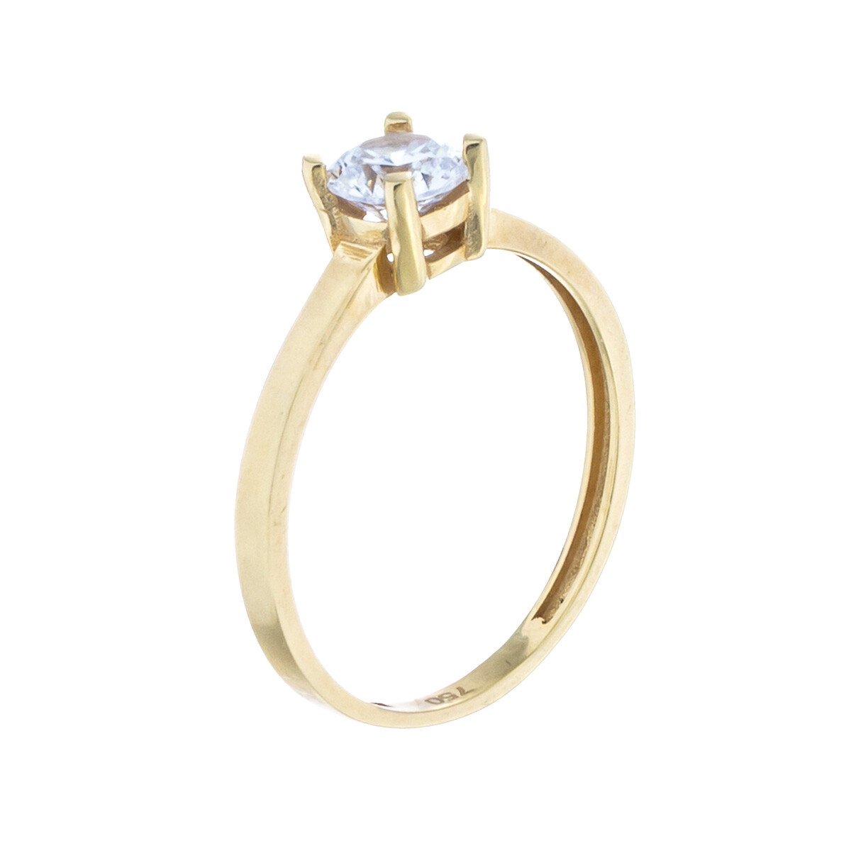 Anillo de oro 18 ktes con circonias Solitario 