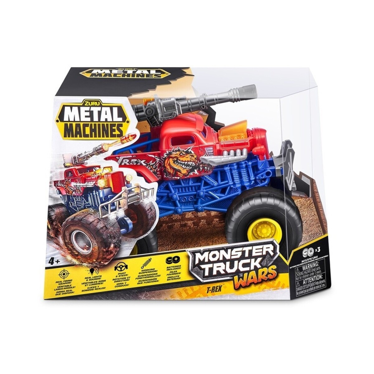 Camión Monster Truck Metal Machines con luces y sonido - Monster Truck Wars 