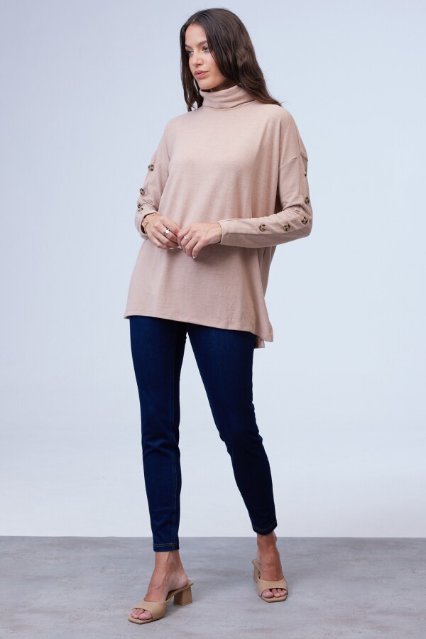 Polera Botones BEIGE
