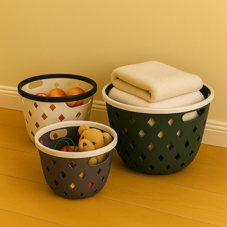CESTO CANASTO CALADO REDONDO 24LTS 30,5X27CM CESTO CANASTO CALADO REDONDO 24LTS 30,5X27CM
