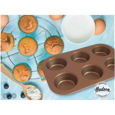 Molde Muffins X 6 Hudson Doble Capa Antiadherente Molde Muffins X 6 Hudson Doble Capa Antiadherente