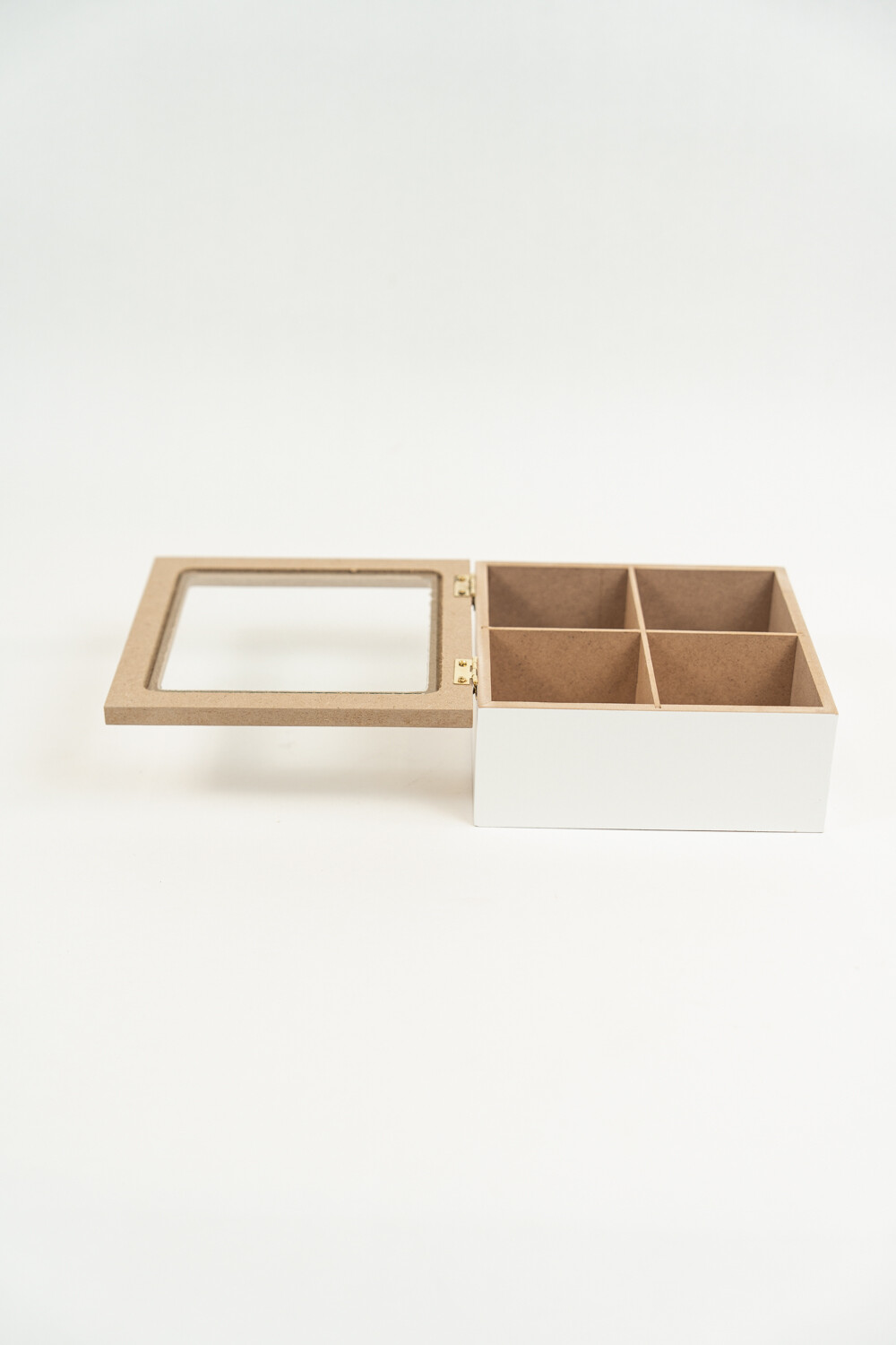 Caja Para Té Lyra, 4 Separaciones. Blanco