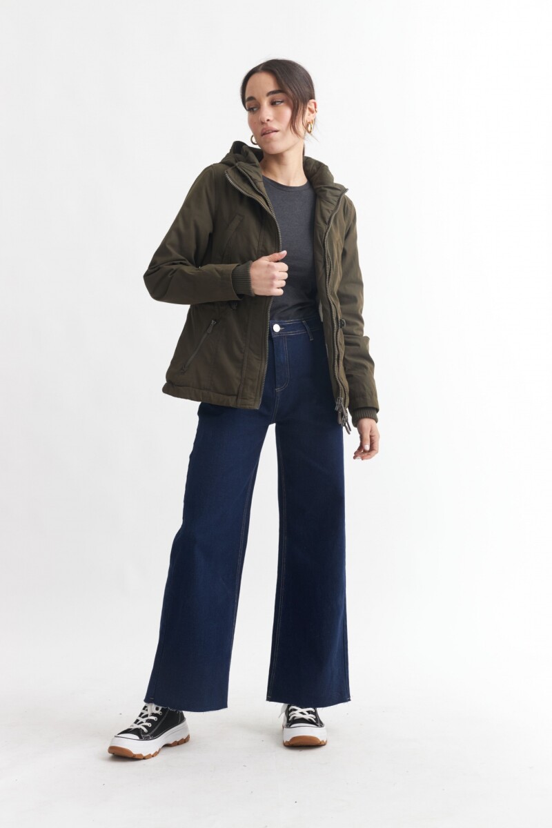 Campera con cierres VERDE OLIVA