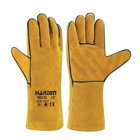 GUANTE CUERO SOLDADOR 33CM AMARILLO HARDEN ++ N/a