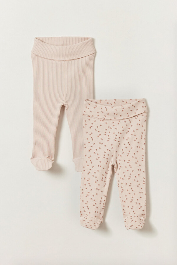 Pack x2 pelele Estampado Flores Beige