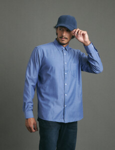 012625 CAMISA HARRINGTON LABEL Azul