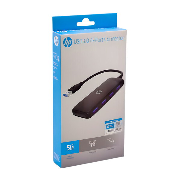 Adapatador Hub HP Alumino 4 Puertos USB DHC-CT110 3.0 Color Negro