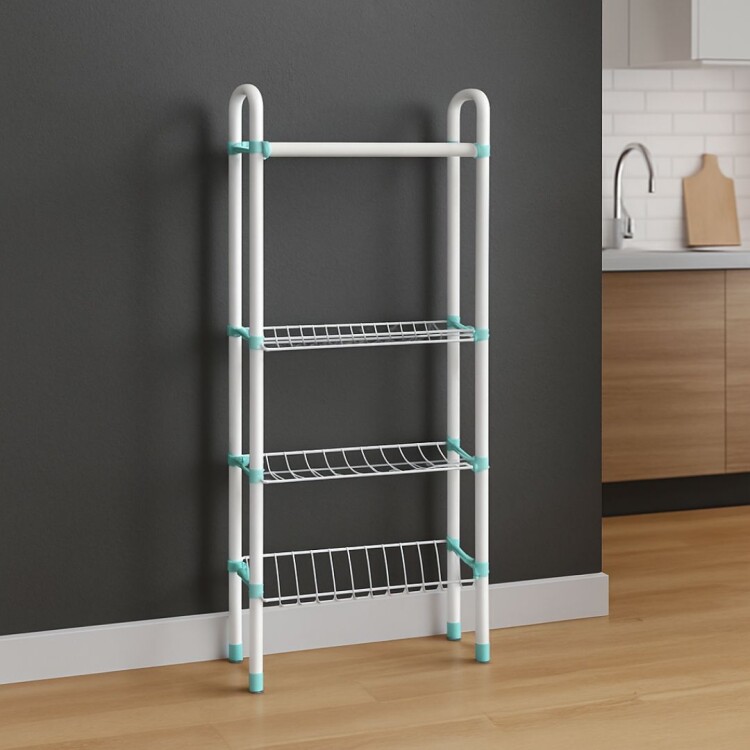 Estante multiuso de acero 3 pisos 35cm x 31cm x 86cm Blanco