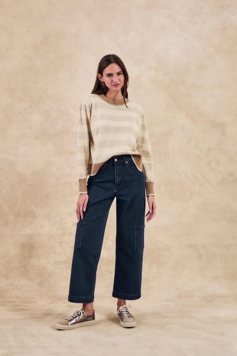 Sweater Rayado Beige Melange
