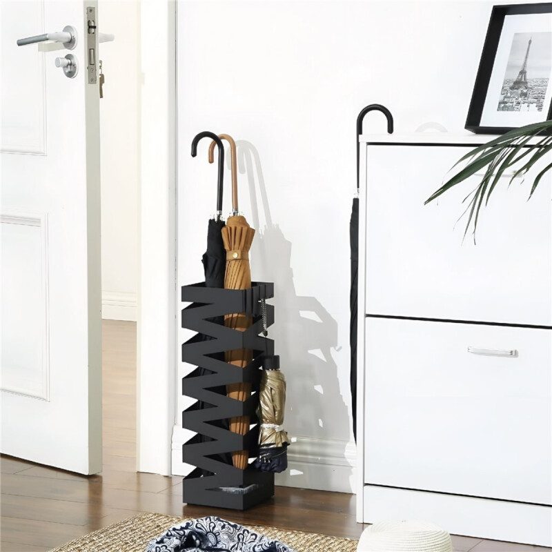 Soporte de paraguas de metal NEGRO