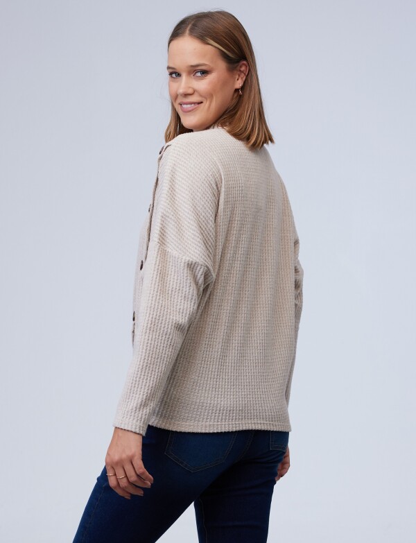 Buzo Cruzado Botones BEIGE