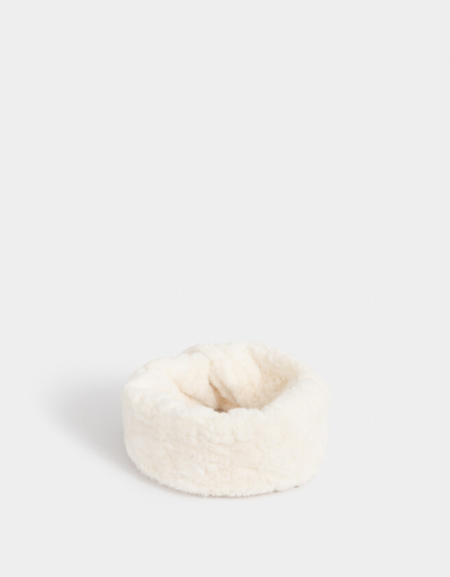 Cuellos Clasico Cuello Tejido Efecto Peluche - Blanco Crudo