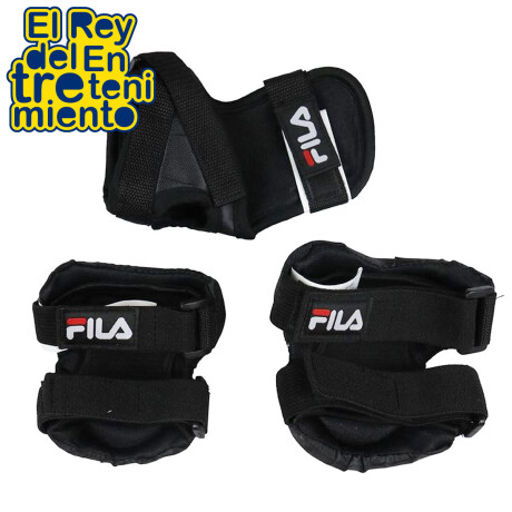Set Protección Fila Rodilleras + Coderas P/Patín Negro/Rojo
