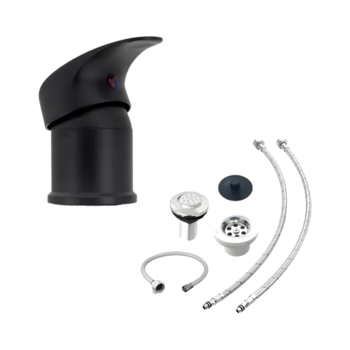 Monocomando para bidé con transferencia, zinc, 35mm, línea U Home, a juego con modelos Plus, negro mate. 