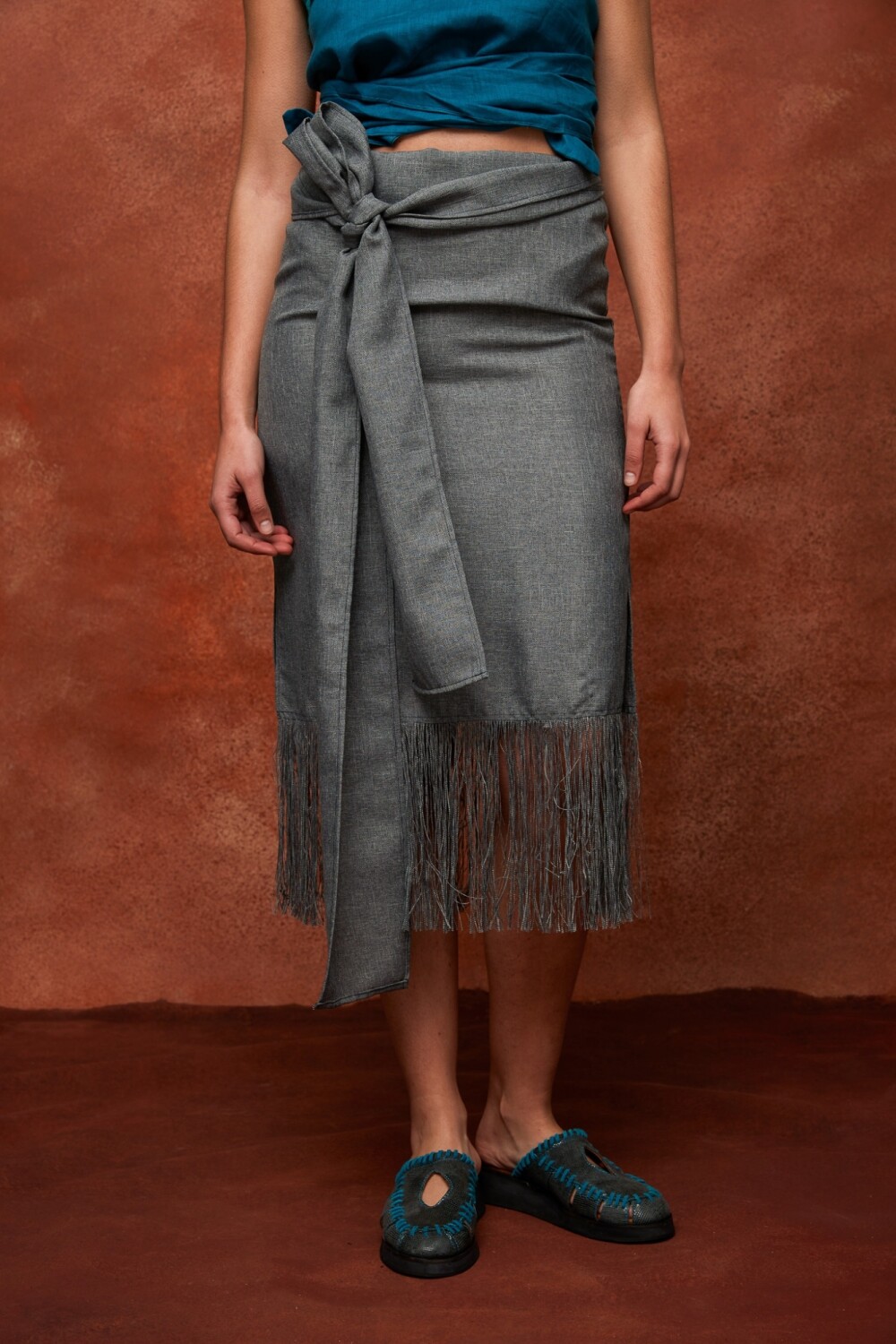 Ribbon Skirt Gris