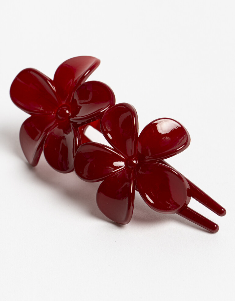 Peinetas y Palitos Flores Palito De Acrilico Con Flores - Rojo Medio