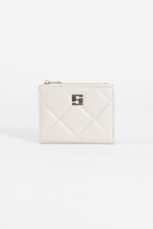 Billetera matelaseada beige