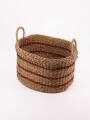 CANASTO OVALADO CON ASAS MARRON