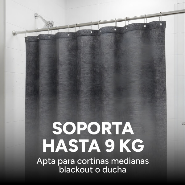 Barrote Extensible Para Cortina Metal 91-137Cm Con Punteros Color Gris