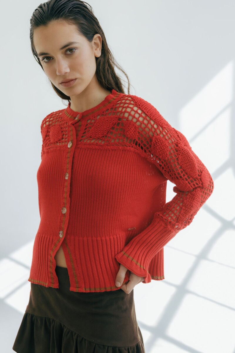 CARDIGAN CUTE COTTON Rojo