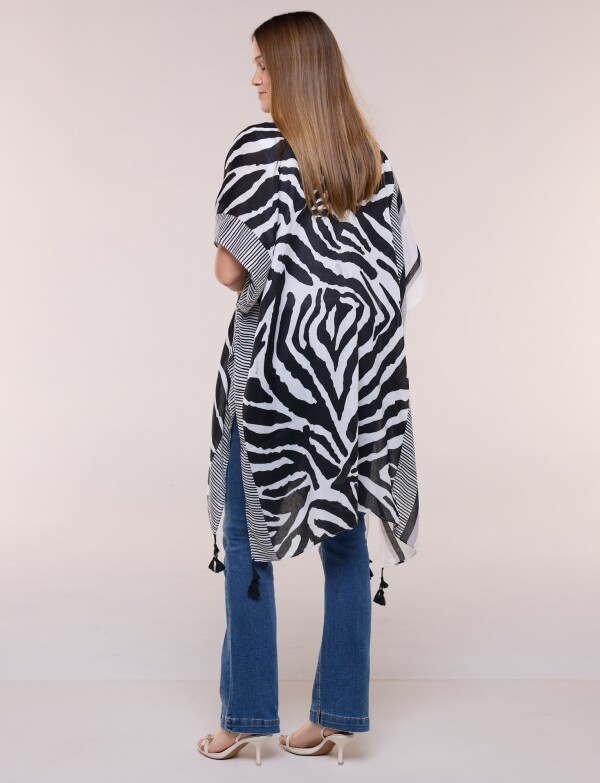 Kimono Animal Print NEGRO/BLANCO