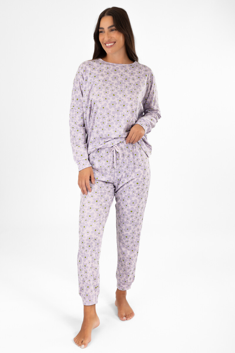 Pijama flower power - Lila 