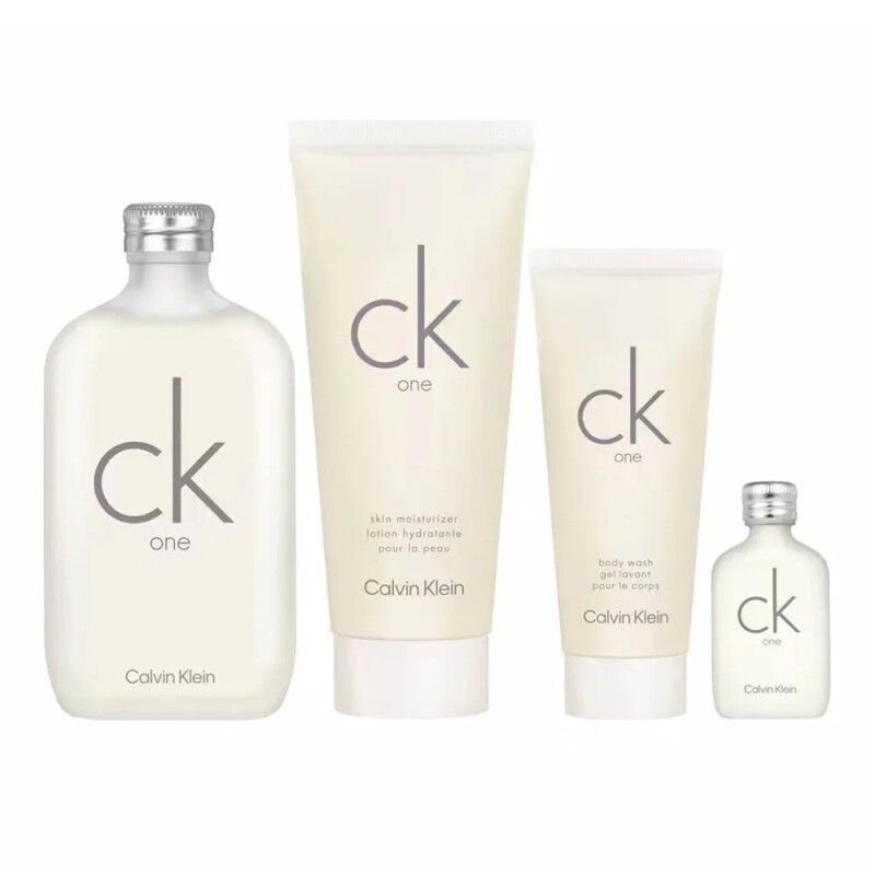 Set Ck One Edt 200ml + Body Lotion + Shower Gel + Mini Edt 15ml. Set Ck One Edt 200ml + Body Lotion + Shower Gel + Mini Edt 15ml.