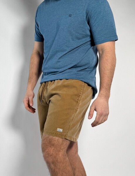 Short de baño liso Acid Wash Avici Mostaza