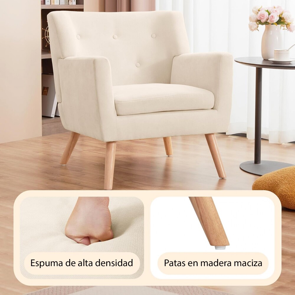 BUTACA Tela y Madera Natural Living - Noruega BUTACA Tela y Madera Natural Living - Noruega