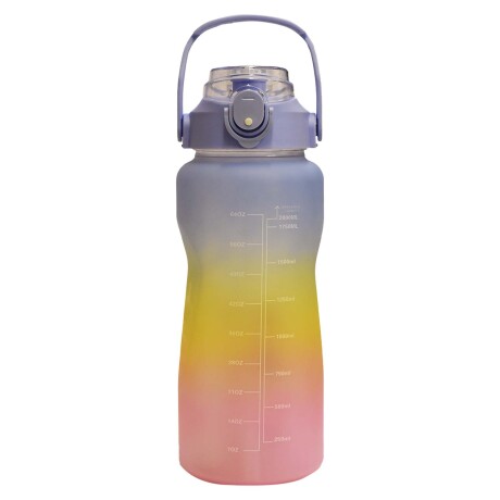 Botella Caramañola Agua 2Lt en Plástico con Sorbito y Manija Celeste