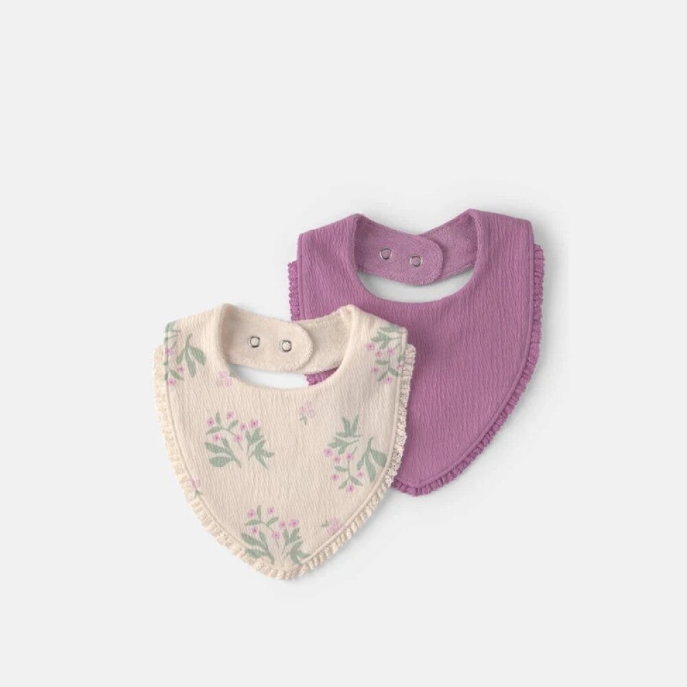 Set x2 baberos bandana Carters lila muslin