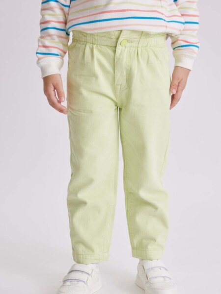 Pantalón jean paper bag Verde Matcha