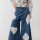 JEAN WIDE XL CROCHET Azul