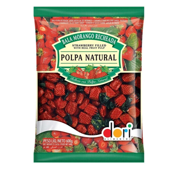 Caramelos Dori rellenos de pulpa de fresa 600 g Caramelos Dori rellenos de pulpa de fresa 600 g